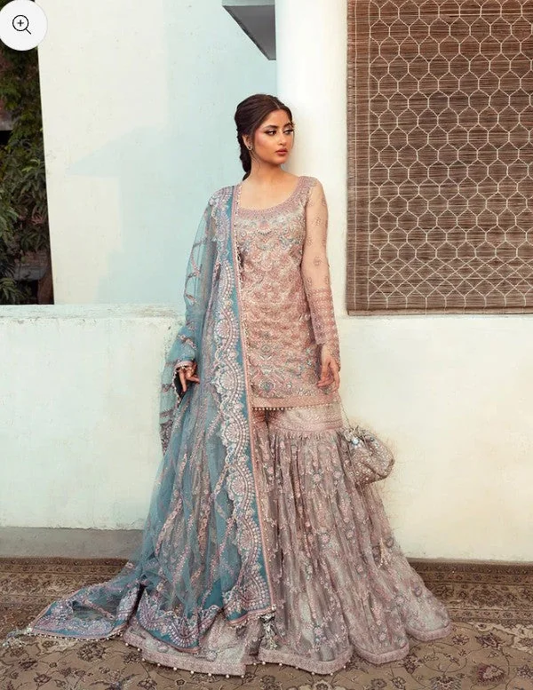 Faiza Saqlain – Aytan in dusty rose and blue grey – full outfit view