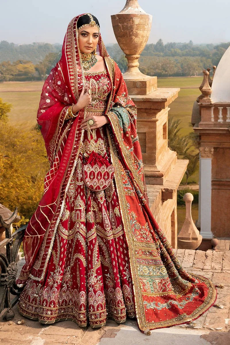 Nigarbano in sindoori red – full outfit view